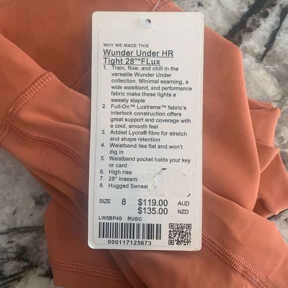New LULULEMON High Rise HR Wunder Under Tight FLux Rustic Coral RUSC 8 - Picture 5 of 5